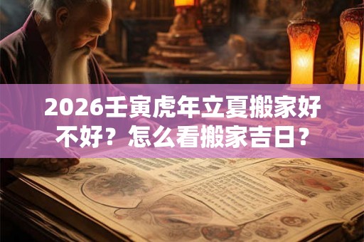 2026壬寅虎年立夏搬家好不好？怎么看搬家吉日？