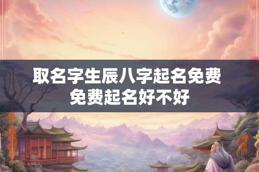 取名字生辰八字起名免费 免费起名好不好