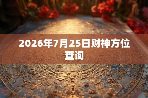 2026年7月25日财神方位查询
