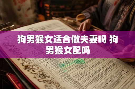 狗男猴女适合做夫妻吗 狗男猴女配吗