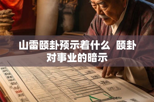 山雷颐卦预示着什么  颐卦对事业的暗示