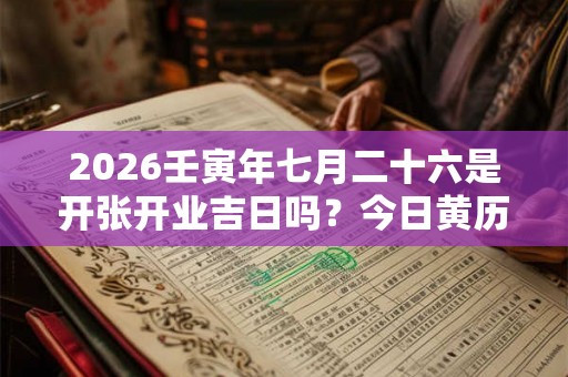2026壬寅年七月二十六是开张开业吉日吗?今日黄历宜开业不 2026壬寅年七月二十六是开张开业吉日吗?今日黄历宜开业不