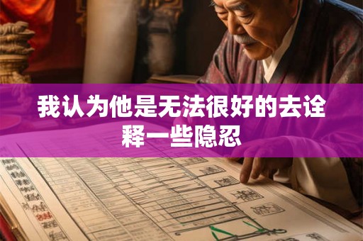 我认为他是无法很好的去诠释一些隐忍
