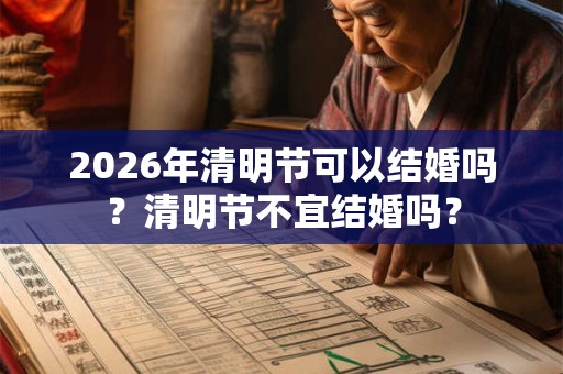 2026年清明节可以结婚吗？清明节不宜结婚吗？