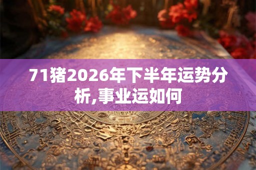 71猪2026年下半年运势分析,事业运如何