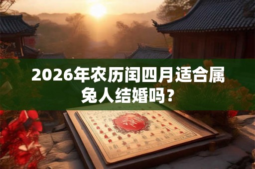 2026年农历闰四月适合属兔人结婚吗？