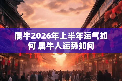 属牛2026年上半年运气如何 属牛人运势如何