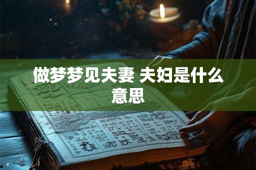 做梦梦见夫妻 夫妇是什么意思