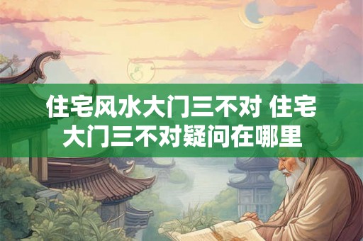 住宅风水大门三不对 住宅大门三不对疑问在哪里