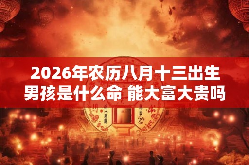 2026年农历八月十三出生男孩是什么命 能大富大贵吗