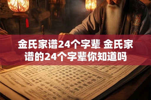 金氏家谱24个字辈 金氏家谱的24个字辈你知道吗