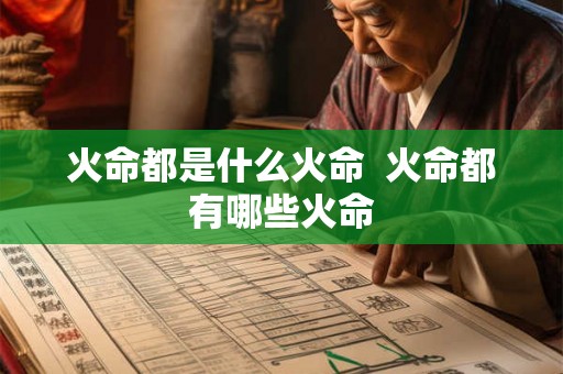 火命都是什么火命  火命都有哪些火命