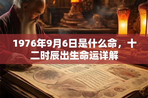 1976年9月6日是什么命，十二时辰出生命运详解