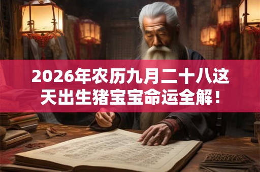 2026年农历九月二十八这天出生猪宝宝命运全解！