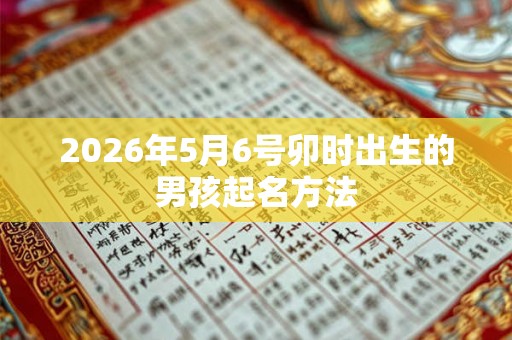 2026年5月6号卯时出生的男孩起名方法
