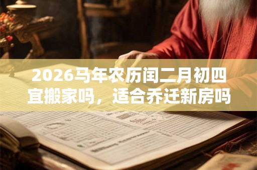 2026马年农历闰二月初四宜搬家吗，适合乔迁新房吗？