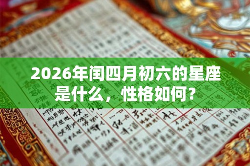 2026年闰四月初六的星座是什么，性格如何？