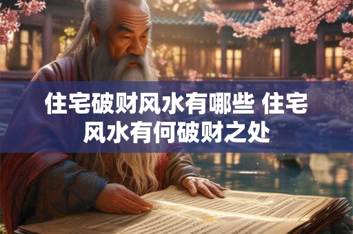 住宅破财风水有哪些 住宅风水有何破财之处