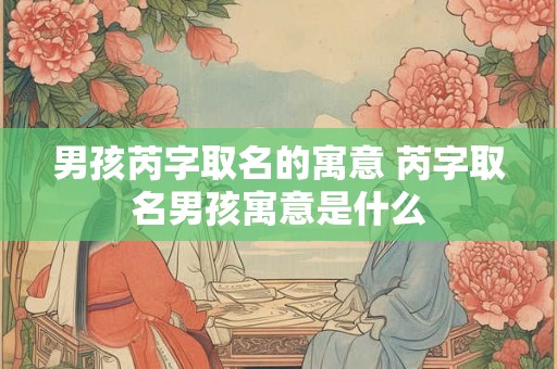 男孩芮字取名的寓意 芮字取名男孩寓意是什么