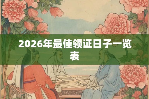 2026年最佳领证日子一览表