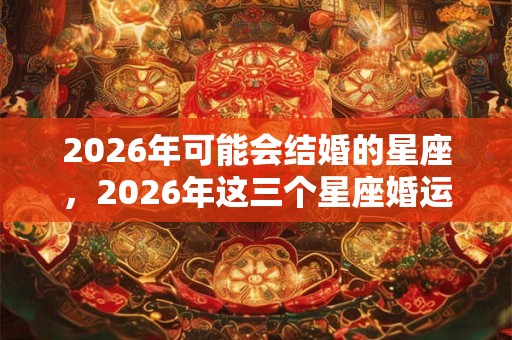 2026年可能会结婚的星座，2026年这三个星座婚运强
