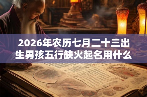 2026年农历七月二十三出生男孩五行缺火起名用什么字? 2026年农历七月二十三出生男孩五行缺火起名用什么字?