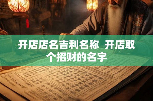 开店店名吉利名称  开店取个招财的名字