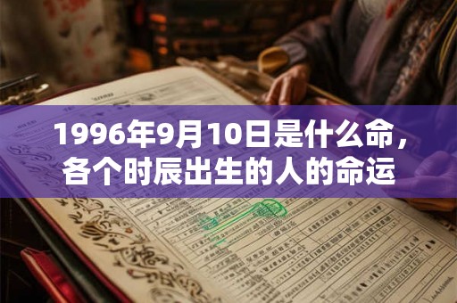 1996年9月10日是什么命，各个时辰出生的人的命运