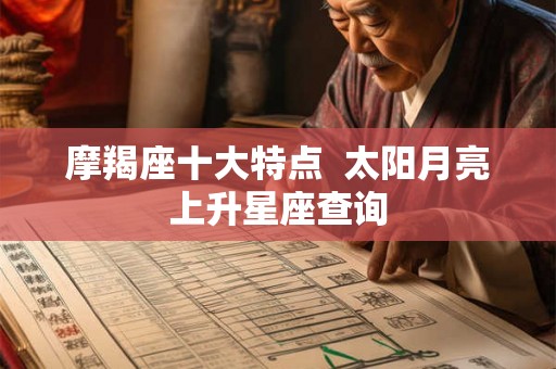 摩羯座十大特点  太阳月亮上升星座查询