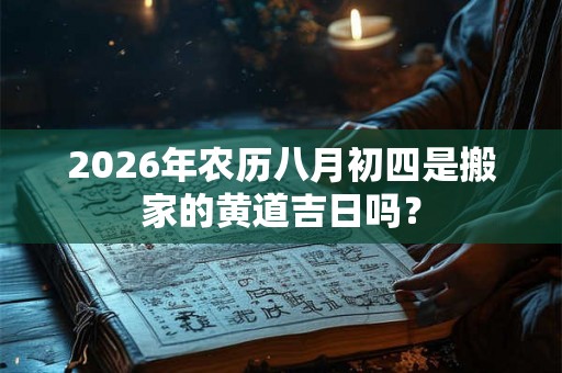 2026年农历八月初四是搬家的黄道吉日吗？