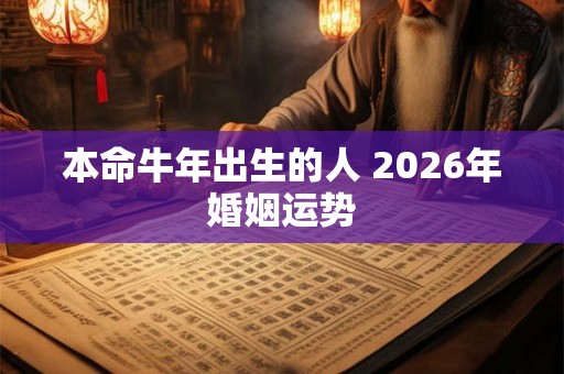 本命牛年出生的人 2026年婚姻运势