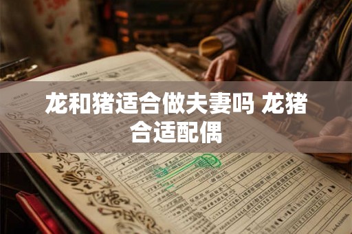 龙和猪适合做夫妻吗 龙猪合适配偶