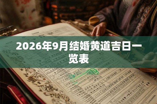 2026年9月结婚黄道吉日一览表