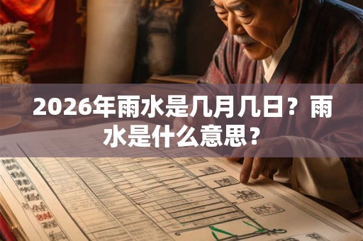 2026年雨水是几月几日？雨水是什么意思？