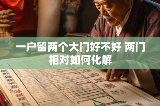 一户留两个大门好不好 两门相对如何化解