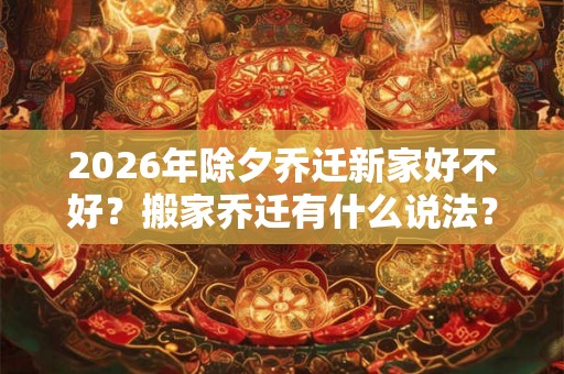 2026年除夕乔迁新家好不好？搬家乔迁有什么说法？