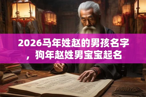 2026马年姓赵的男孩名字，狗年赵姓男宝宝起名