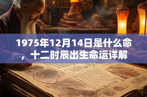 1975年12月14日是什么命，十二时辰出生命运详解
