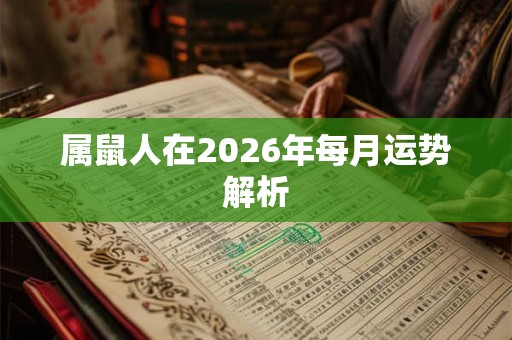 属鼠人在2026年每月运势解析