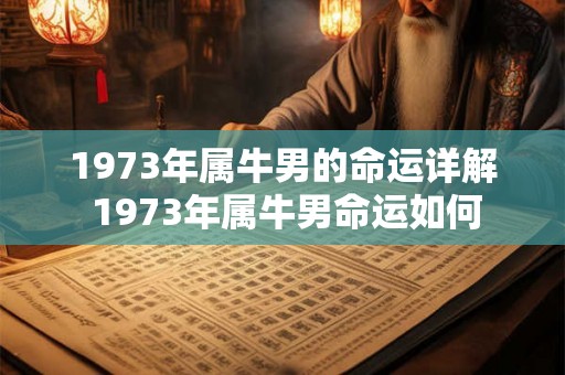 1973年属牛男的命运详解 1973年属牛男命运如何