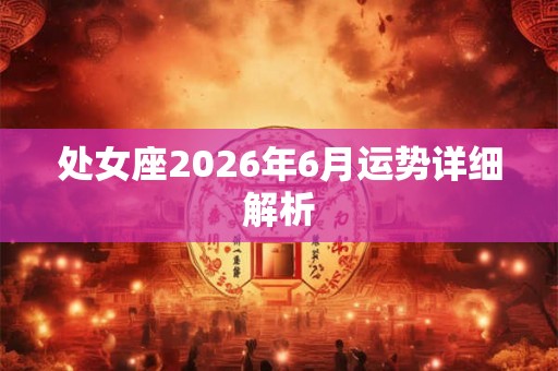 处女座2026年6月运势详细解析