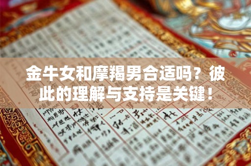 金牛女和摩羯男合适吗？彼此的理解与支持是关键！