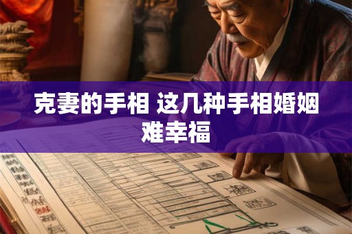 克妻的手相 这几种手相婚姻难幸福