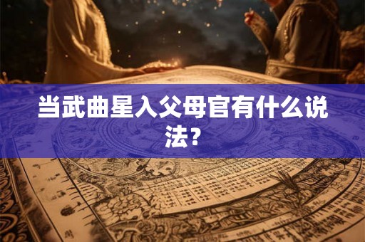 当武曲星入父母官有什么说法？