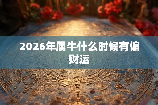 2026年属牛什么时候有偏财运