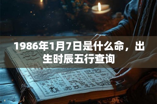 1986年1月7日是什么命，出生时辰五行查询