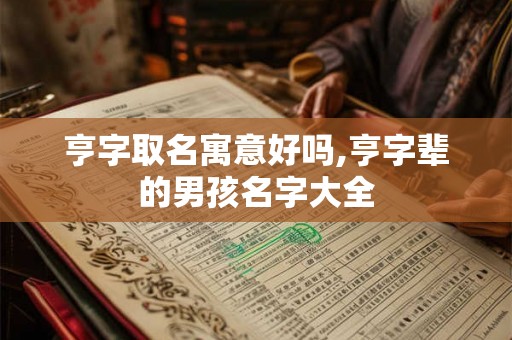 亨字取名寓意好吗,亨字辈的男孩名字大全