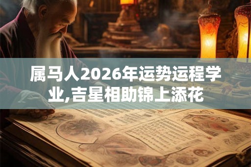 属马人2026年运势运程学业,吉星相助锦上添花