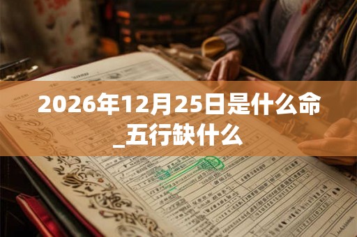 2026年12月25日是什么命_五行缺什么