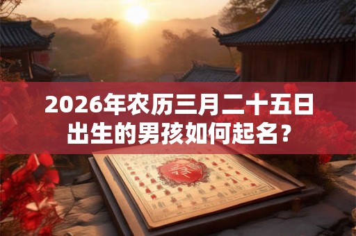 2026年农历三月二十五日出生的男孩如何起名？